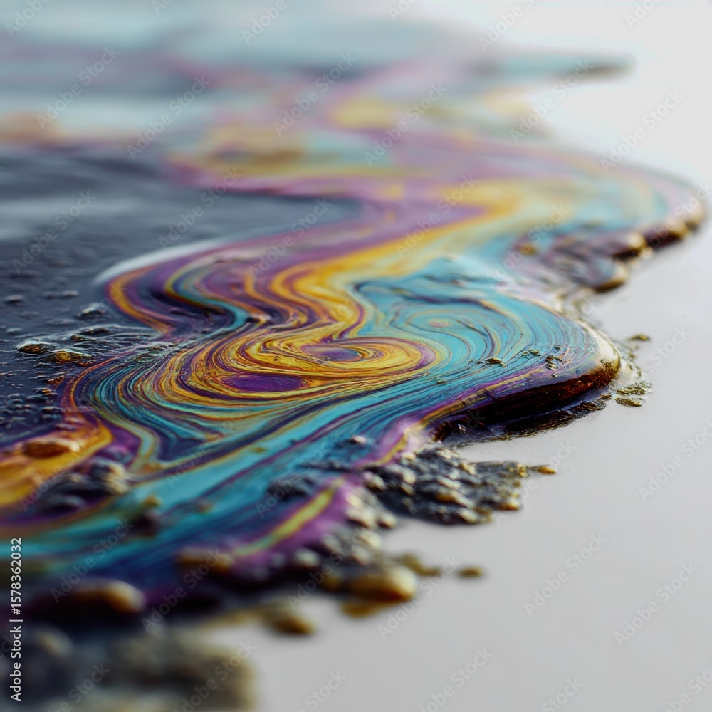 Obraz premium lethal oil slick isolated on white