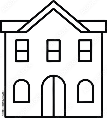 hostel icon vector line art on transparent background