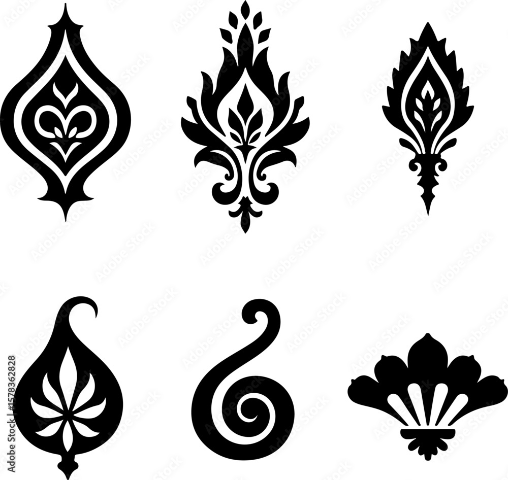 Fototapeta premium tribal, flame, tattoo, design, abstract, art, graphic vector bundle