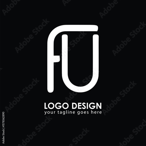 FU FU Logo Design, Creative Minimal Letter FU FU Monogram