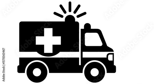 Ambulance rushes to an emergency. Medical services, vehicle, emergency transport, medical assistance, healthcare
