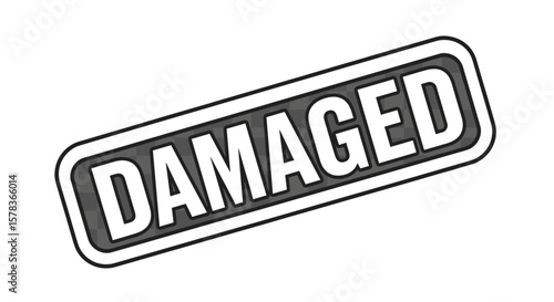 Damaged stamp isolated on transparent background. Condition, defective, broken, error, faulty merchandise