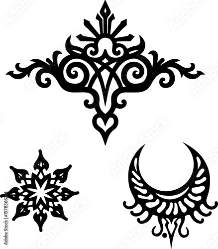 Tribal Flame Tattoo Designs vector bundle