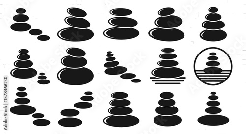 Balancing stones representing inner peace and stability, highlighting zen harmony and meditation practice for stress reduction