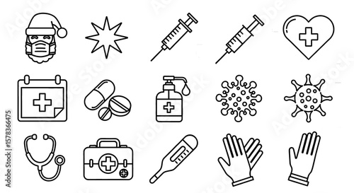 Healthcare safety protocols showcasing medical equipment and virus protection elements, emphasizing sanitation and hygiene in challenging times