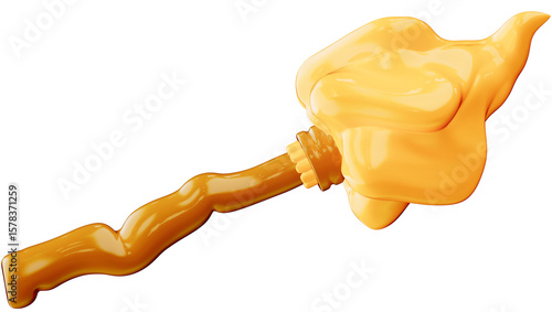 Fotografie Flying Broom 3D Illustration