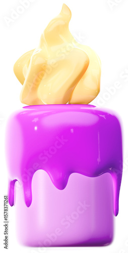 Halloween Candle 3D Illustration