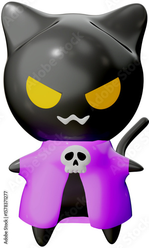 Halloween Cat 3D Illustration
