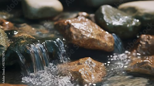 Wallpaper Mural Fresh water cascading over wet rocks in natural environment Torontodigital.ca