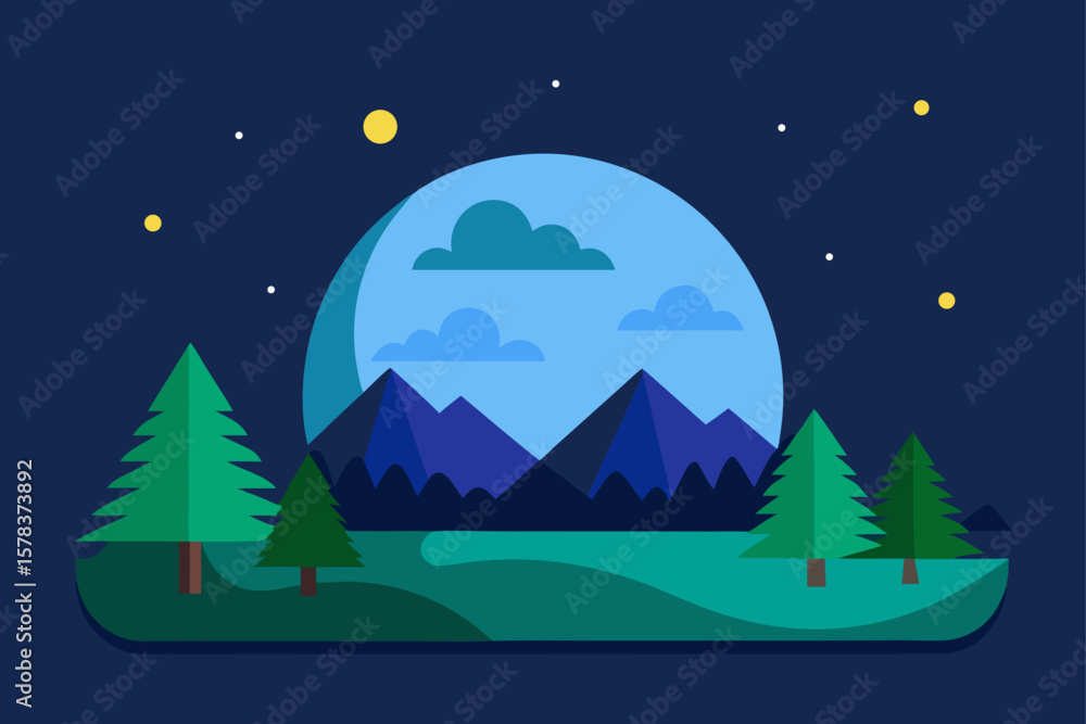 Fototapeta premium a nature template at night stock illustration