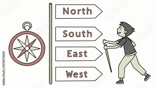 Learn navigation skills with this compass and directions for hiking and outdoor adventures, a travel guide for explorers