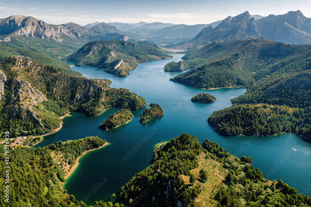 Fototapeta premium aerial photography breathtaking beauty of nature and urban landscapes across various countries and continents