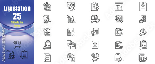 logislation icons set vector
