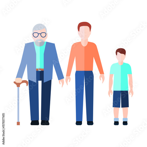 Family Tree Vector A Generational Trio Celebrating Togetherness and Heritage