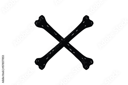Silhouette art illustration of bones crossed with each other.eps