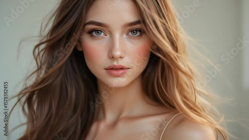 Wallpaper Mural Portrait Of Beautiful Woman With Natural Makeup Torontodigital.ca