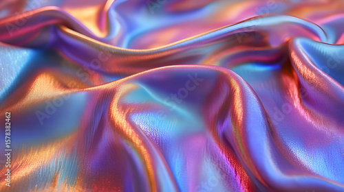 Wallpaper Mural Iridescent fabric texture background with holographic foil effect for fashion and design trends Torontodigital.ca