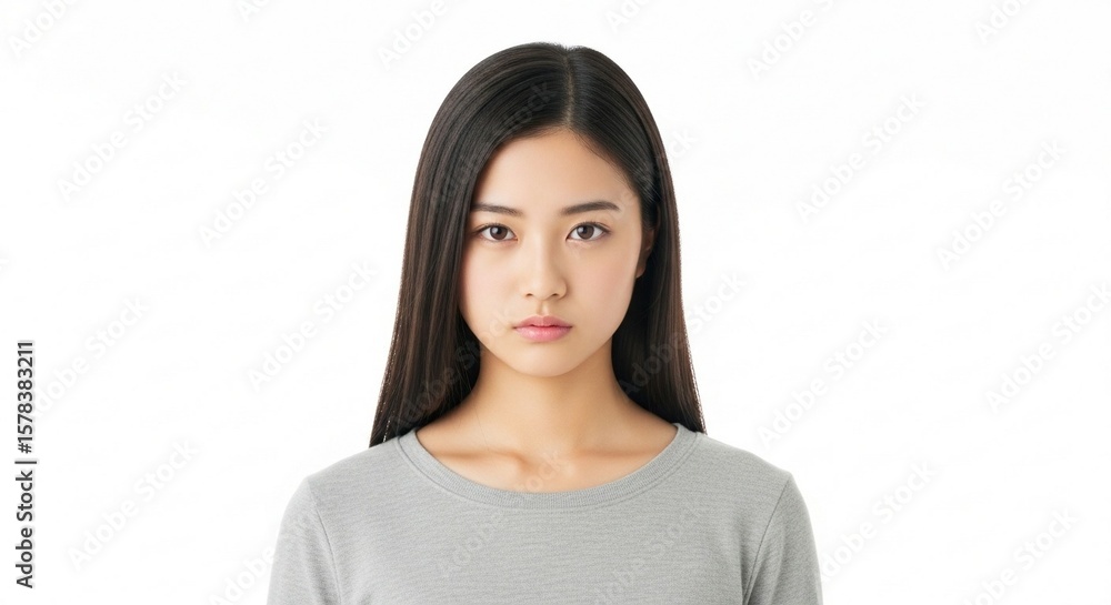 秘めたる感情、内なる怒りを表現する10代日本人女性のポートレート 秘めたる感情、内なる怒りを表現する10代日本人女性のポートレート