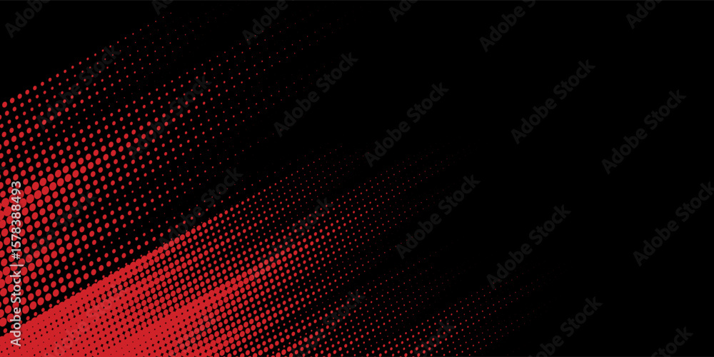Fototapeta premium Halftone dots red and blue color pattern gradient grunge texture background.