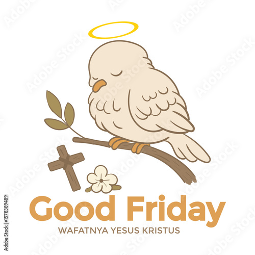Good Friday Hari Wafat Yesus Kristus Sad Bird with Grieving Face Icon
