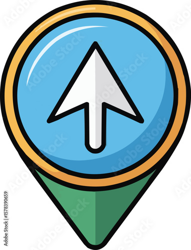 Free Download Upward arrow within a location marker symbolizing direction, travel, and progress - GFXLoad