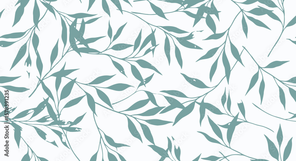 Naklejka premium Serene Foliage Pattern Elegant Botanical Design for Textiles and Backgrounds