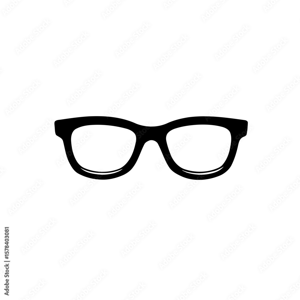 Fototapeta premium Black stylish fashion spectacles with clear lenses isolated on a white background