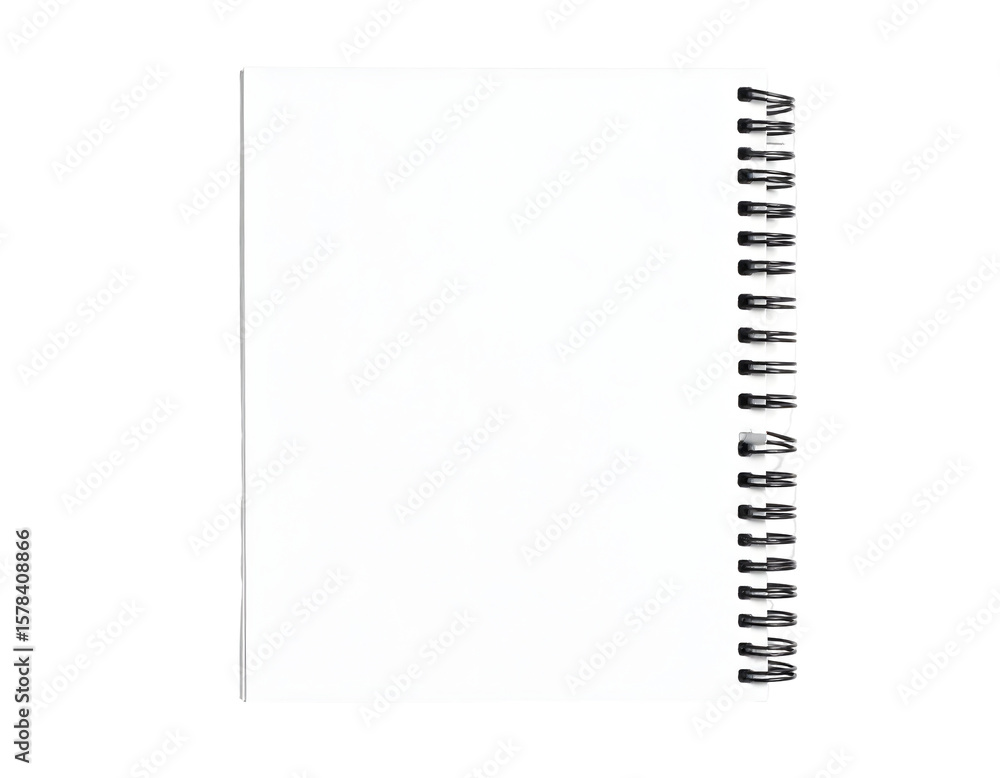 Blank spiral notebook on black background Blank spiral notebook on black background