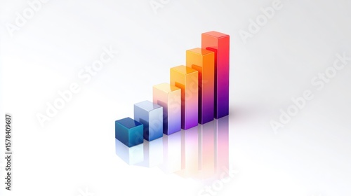 Colorful 3d bar chart showing upward trend and growth isolated on white background Free Download Colorful 3d bar chart showing upward trend and growth isolated on white background - GFXLoad