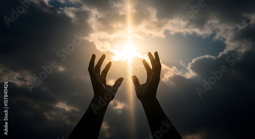 Human hands open palm up worship. Eucharist Therapy Bless God Helping Repent Catholic Easter Lent Mind Pray. Christian Religion concept background. fighting and victory for god