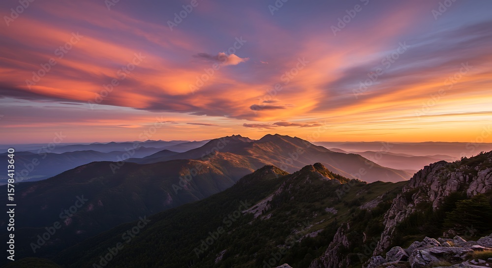 Obraz premium sunset in the mountains