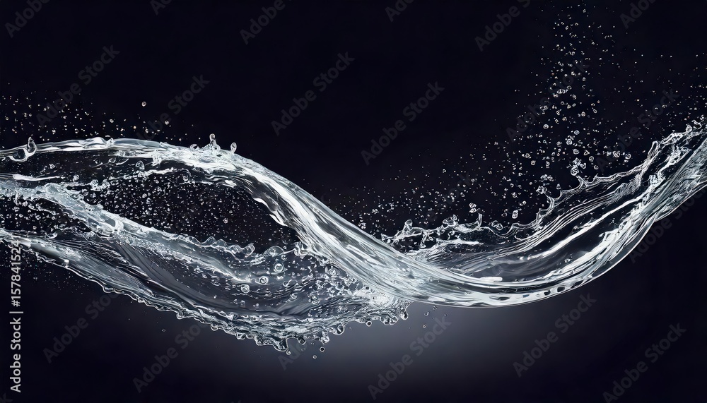Fototapeta premium a transparent water waves fluids splashing random swirls waves flow