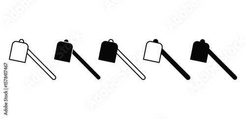 Hoe Icons Set Black And White Color Vector Design Illustration 