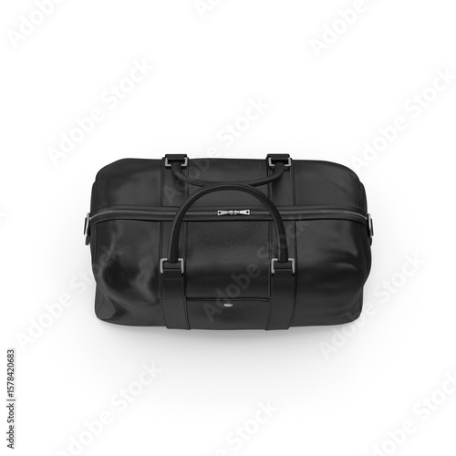 3d Black Leather Duffel Bag Travel Essentials Weekender Bag Luxury Luggage 3d , png