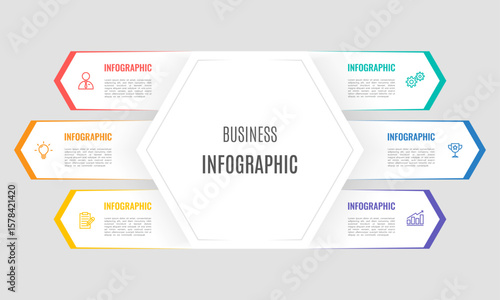 timeline infographic template. 6 step or options	