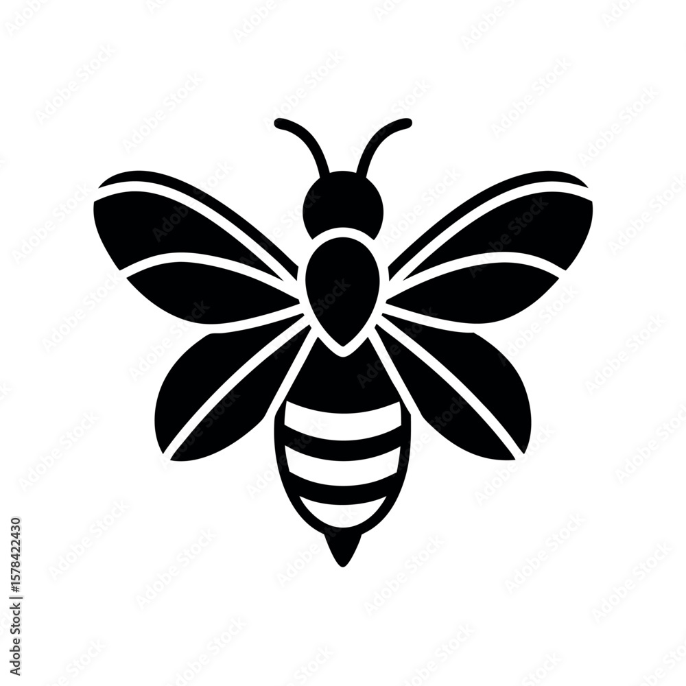 Fototapeta premium Abstract Bee with Wings Logo Icon Vector Illustration