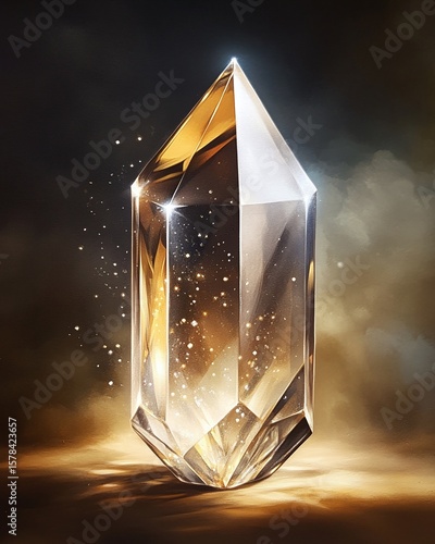 Sparkling Gemstone On Dark Background