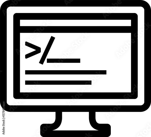 Terminal/CLI Desktop Monitor Icon - Coding & System Administration
