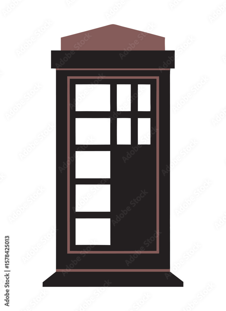 Obraz premium Union Jack British Phone Box Silhouette