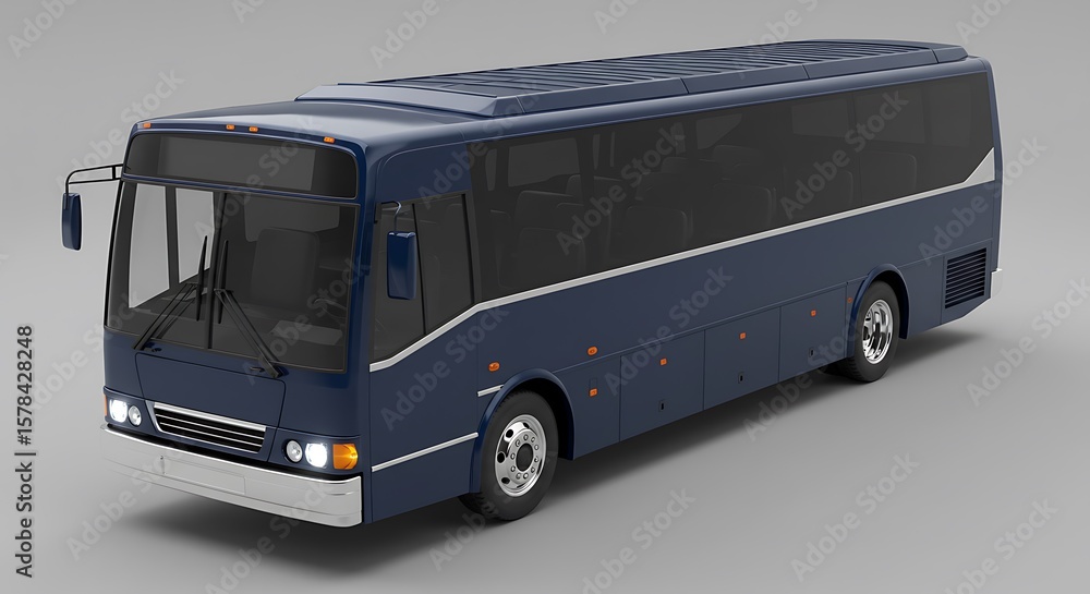Blue coach bus transportation vehicle Blue coach bus transportation vehicle