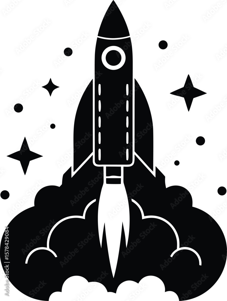 Fototapeta premium Rocket Launch Icon