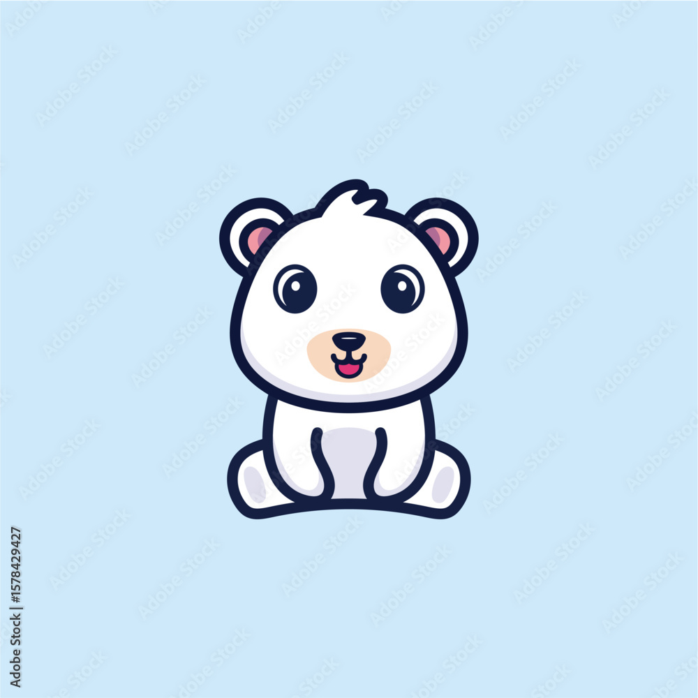 Fototapeta premium Cute sitting animal cartoon character design Vector