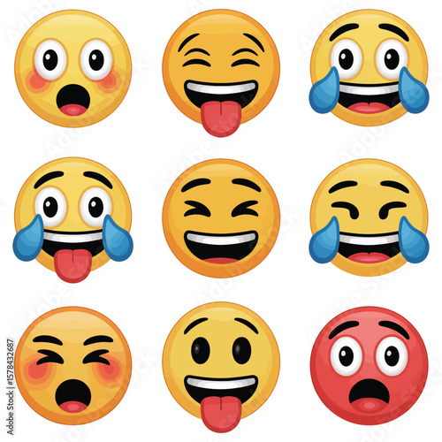 set of smileys