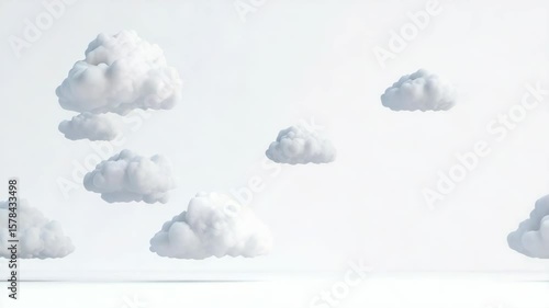 A white background with clouds in the sky. The clouds are scattered and some are closer to the ground while others are higher up