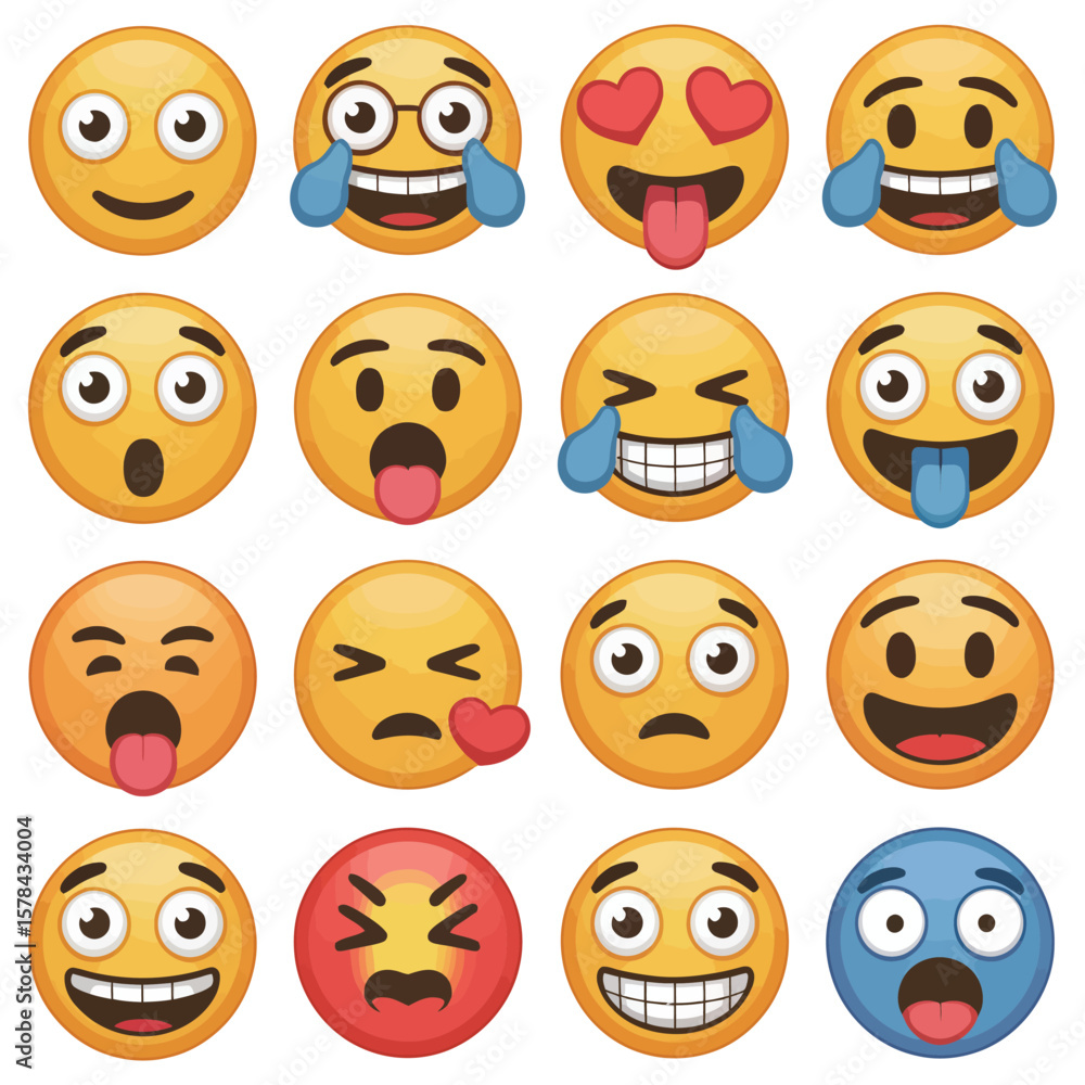 Fototapeta premium set of smileys