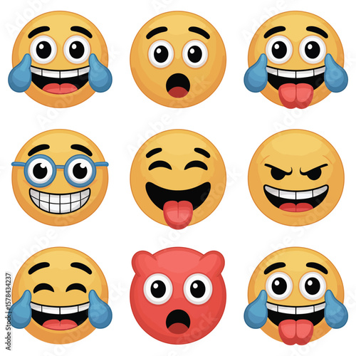 set of smileys