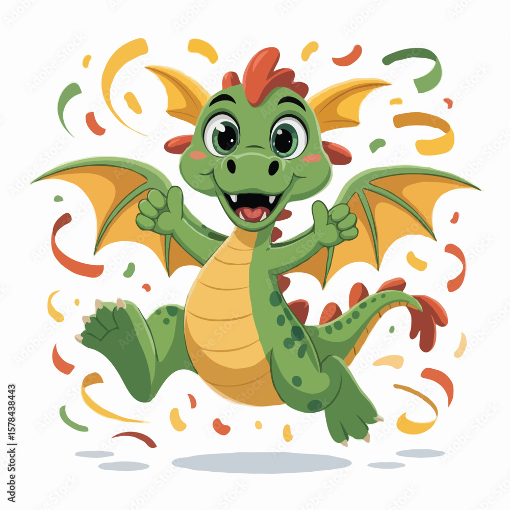 Fototapeta premium dragon character design illustration happy posing