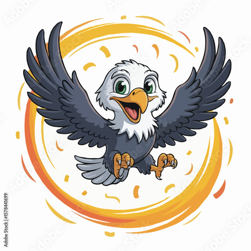 eagle character design illustration happy posing