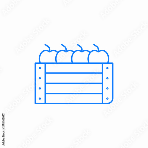 crate apples icon sign vector