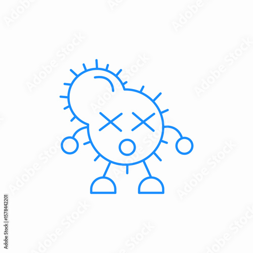 dead bacteria icon sign vector